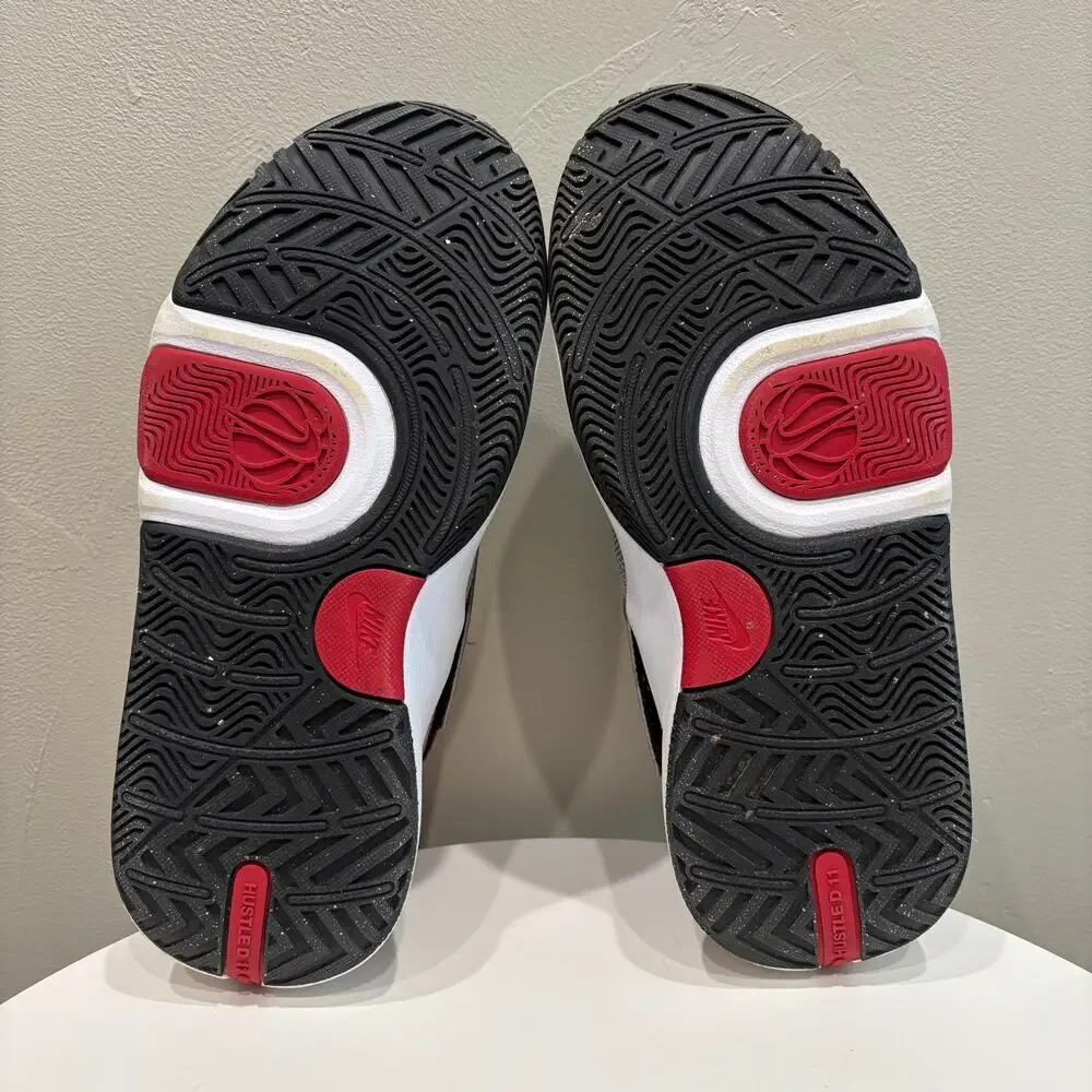 Nike Team Hustle D11 Boys Shoes Cement Grey Gym Red - Size: 7
